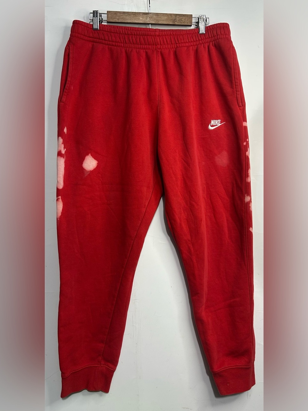 5 for $25🔥Nike Red Custom Bleach Dyed Sweatpants XL